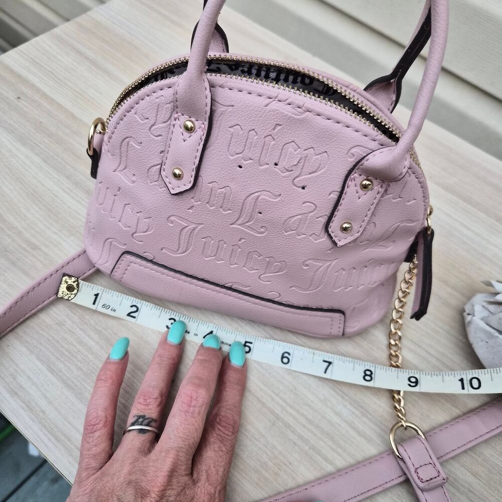 Juicy Couture Pink Embossed Crossbody mini Satchel - Picture 10 of 11